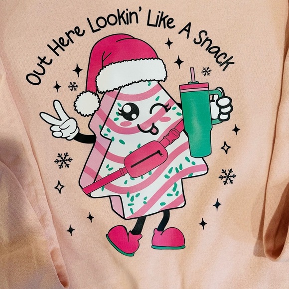 NEW Blush Xl Christmas Crewneck Sweatshirt - Picture 2 of 2